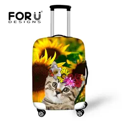 FORUDESIGNS/милый кот Чехол для чемодана, багажные Защитные чехлы для 18-дюймов 28 дюймов костюм чехол водостойкие дорожные аксессуары