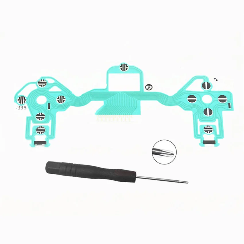 

2 in 1 Conductive Film Keypad Flex Cable and Screwdriver for DUALSHOCK 4 PS4 Controller Conductive Film Replacement Repair Parts