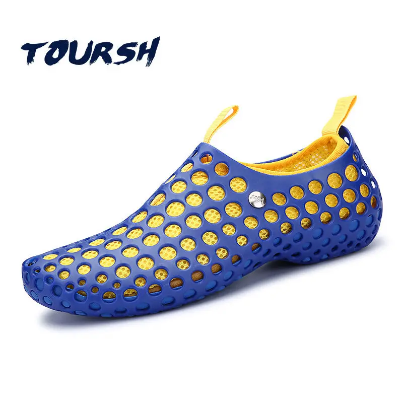 Hot Summer Men Fashion Flats Hollow Out Hole Couple Water Shoes Beach Breathable Sandals light