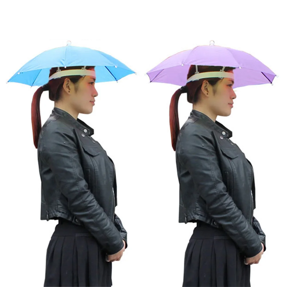 Umbrella Hat 55/65cm Portable Folding For Women Men Fishing Hiking Golf Beach Handsfree umbrella hat