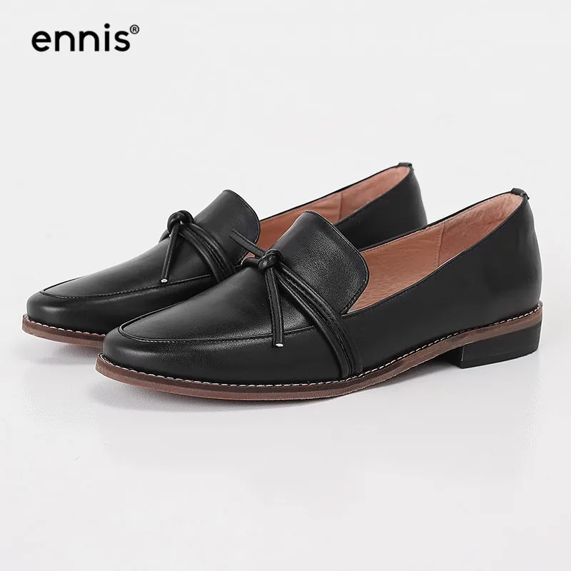 

Designer Genuine Leather Boat Shoes Women Fashion Flat Shoes Black Beige Spring Bowtie Loafer Flats Moccasins Casual Shoes C966
