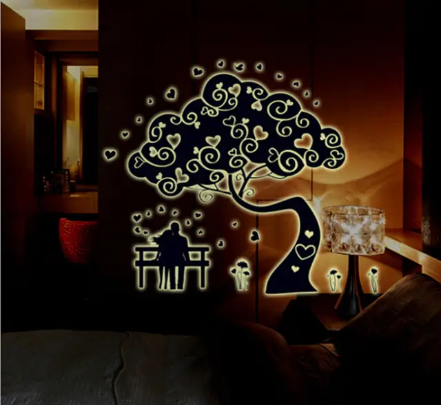 Gratuit Images 1 X Autocollants Muraux Arbre Lumineux Et Amoureux Papier Peint le plus cool par