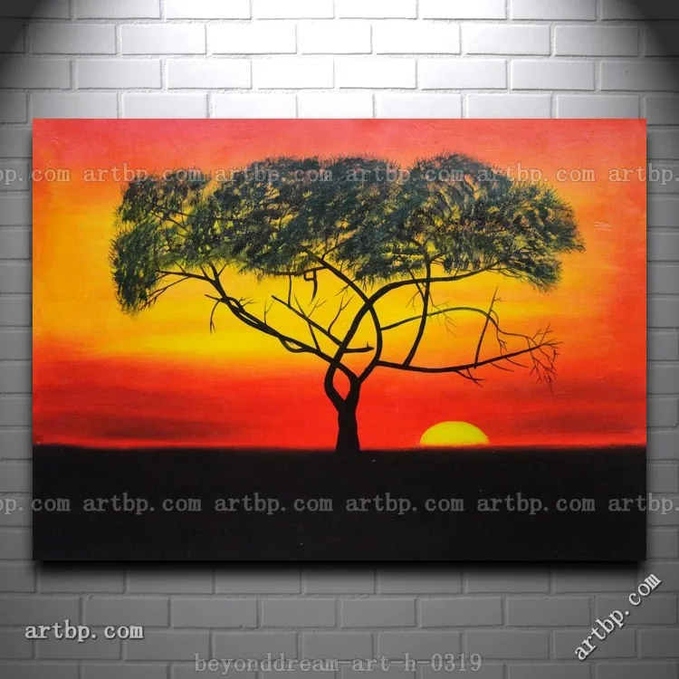 20 Inspirasi Lukisan Naturalisme Sunset Simple Nico Nickoo