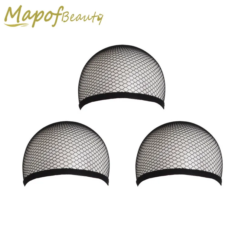 

3PCS/set Black Skin Color Hair Net Making Caps Stretchable Mesh Wig Cap 3 Styles Hairnets Synthetic Hair Extension MapofBeauty
