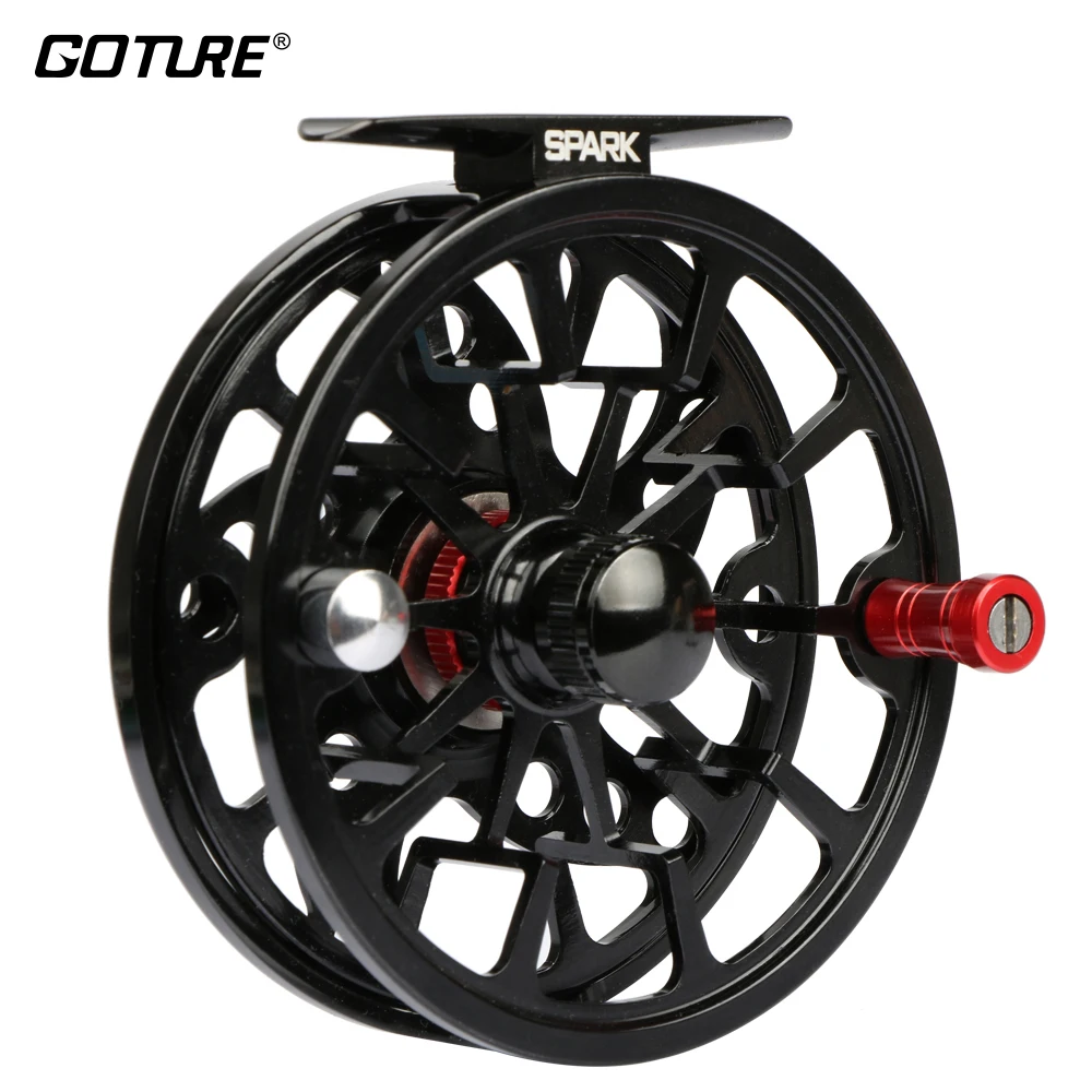 Goture Aluminum Fly Fishing Reel 5/6 7/8 WT Light-weight CNC-machined Large Arbor Fly Reel Max Drag 8kg Fishing Reels