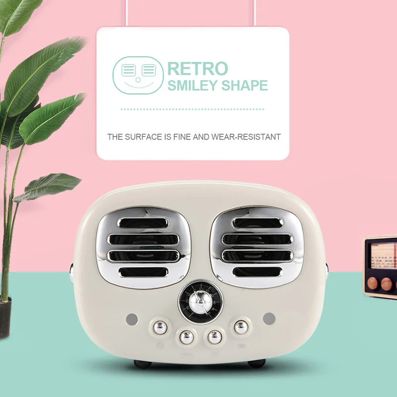 

3D Stereo Surround HiFi Sound Effects Retro Bluetooth Speaker Vintage Mini Wireless Speaker Nostalgic Heavy Bass TF USB FM AUX
