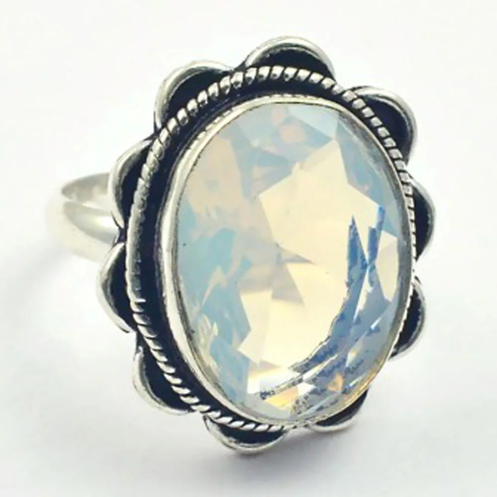 

Fire Opal Ring Silver Overlay over Copper , Size: 8.5, R4424