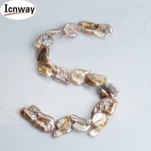 Натуральный AA Лаванда барокко reborn речной жемчуг Keshi 20*25 мм 15 дюйм(ов) "сделай сам", зажим для ожерелья браслета icnway