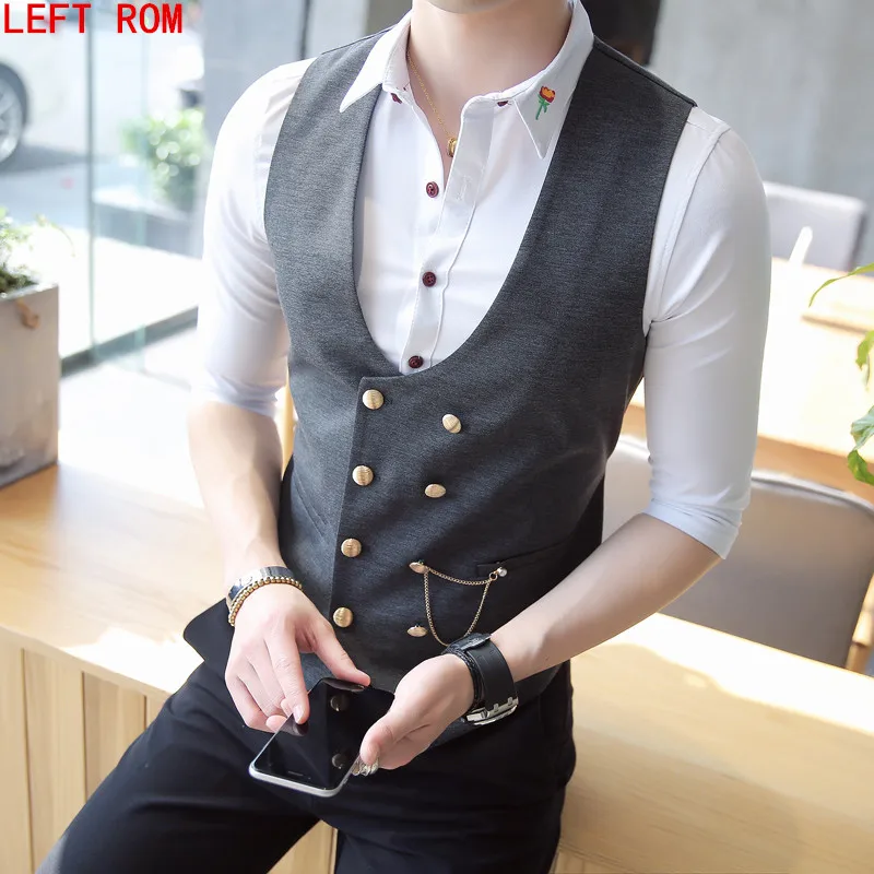 men double breasted vest Men double breasted vest