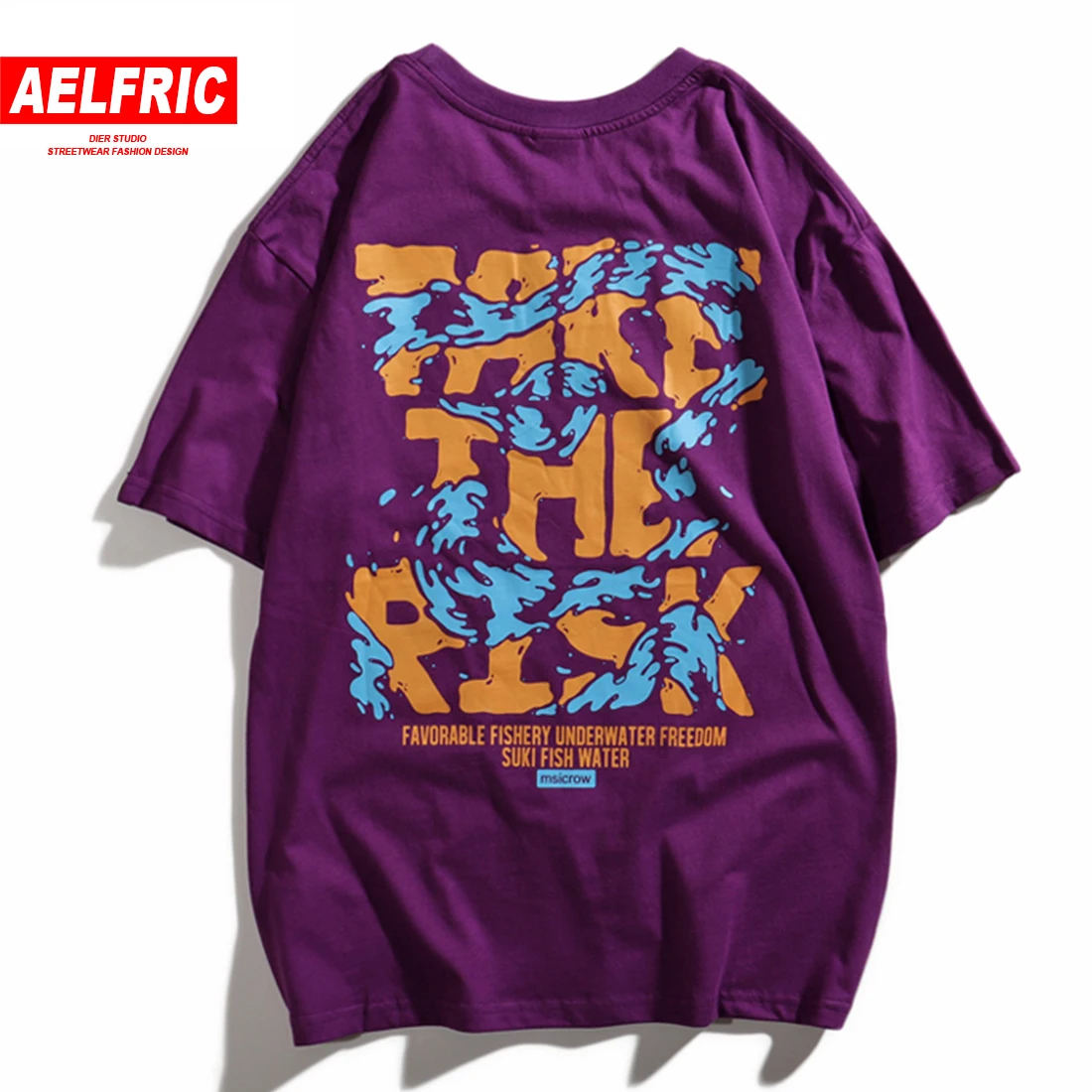 

AELFRIC 2019 Letter Graffiti Printed Short Sleeve T-shirt Mens Streetwear O-neck Regular Summer Casual T Shirt Male Tops Tees