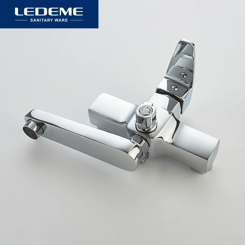 Online LEDEME Klassische Badewanne Wasserhahn Baden Dusche Badezimmer Wand Montiert Bad Wasserhahn Set Mixer Heißer Und Kaltwasser Einzigen Griff L3130
