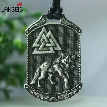 

1pcs lanseis viking Odin's wolf and eagle pendant norse Valknut pendant men necklace Vegvisir jewelry Animal Totem talisman