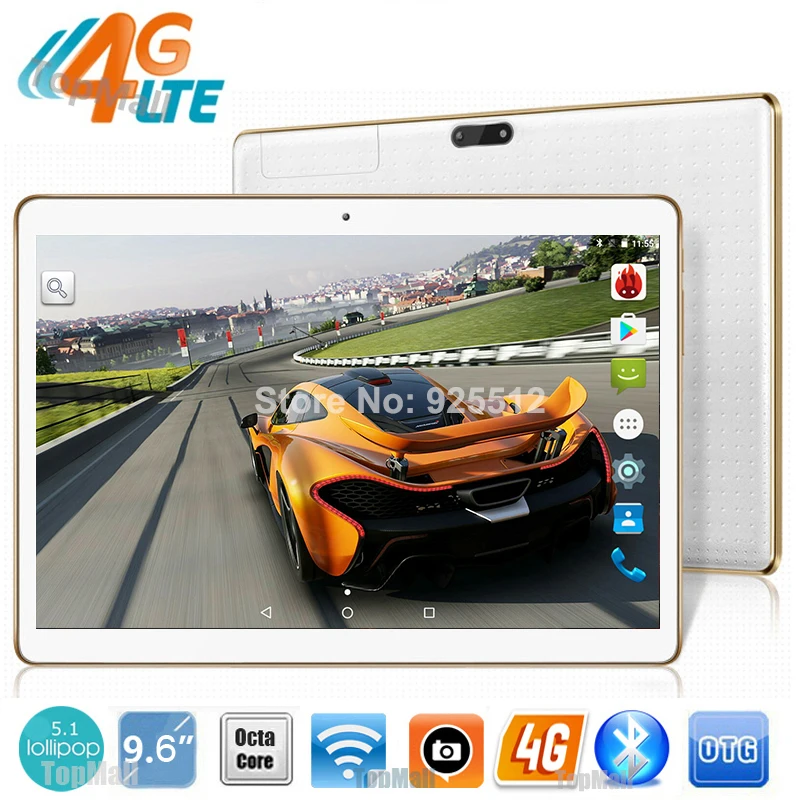 2016 New 9.6 inch 3G 4G LTE tablet Octa core 1280*800 5.0MP 4GB 32GB Android 5.1 Bluetooth GPS tablet 10 10.1 +  Gifts