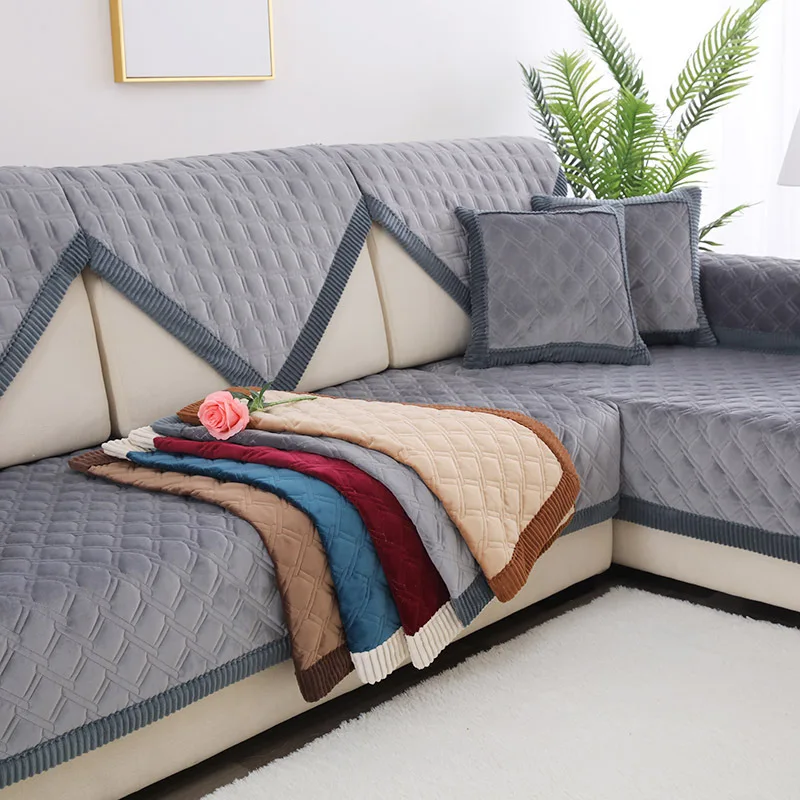 

Soft Fuzzy Sofa Cushion Anti-skid Velvet Sofa Slipcover Long Plush Furniture Covers Universal Sofa Covers For Living Room