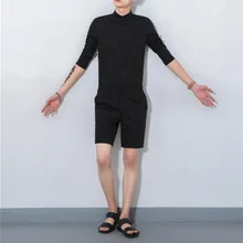 Летняя Военная цвета хаки брюки карго модное колье комбинезоны-бойфренды Для мужчин в Корейском стиле певица костюмы Комбинезоны 041606