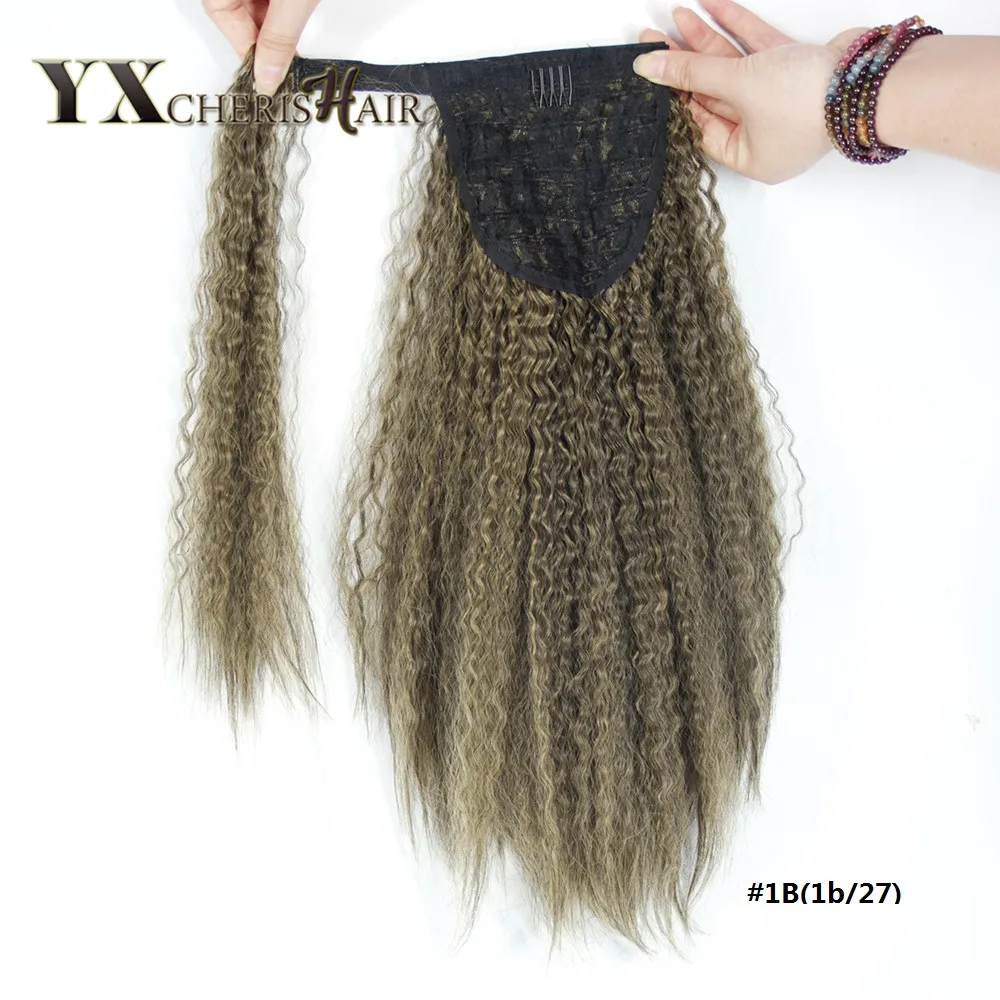 YXCHERISHAIR 1" 150 г чёрный; коричневый хвостики длинные странный прямо Обёрточная бумага вокруг синтетической магические хвостики парики расширения