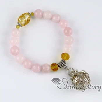 

ball openwork beaded bracelets charm bracelets perfume vials essential oil diffuser bracelet diffuser lockets wholesale semi