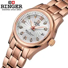 Switzerland BINGER Women’s watches luxury18K gold Mechanical Wristwatches full stainless steel Waterproof Wristwatches B-603L-9