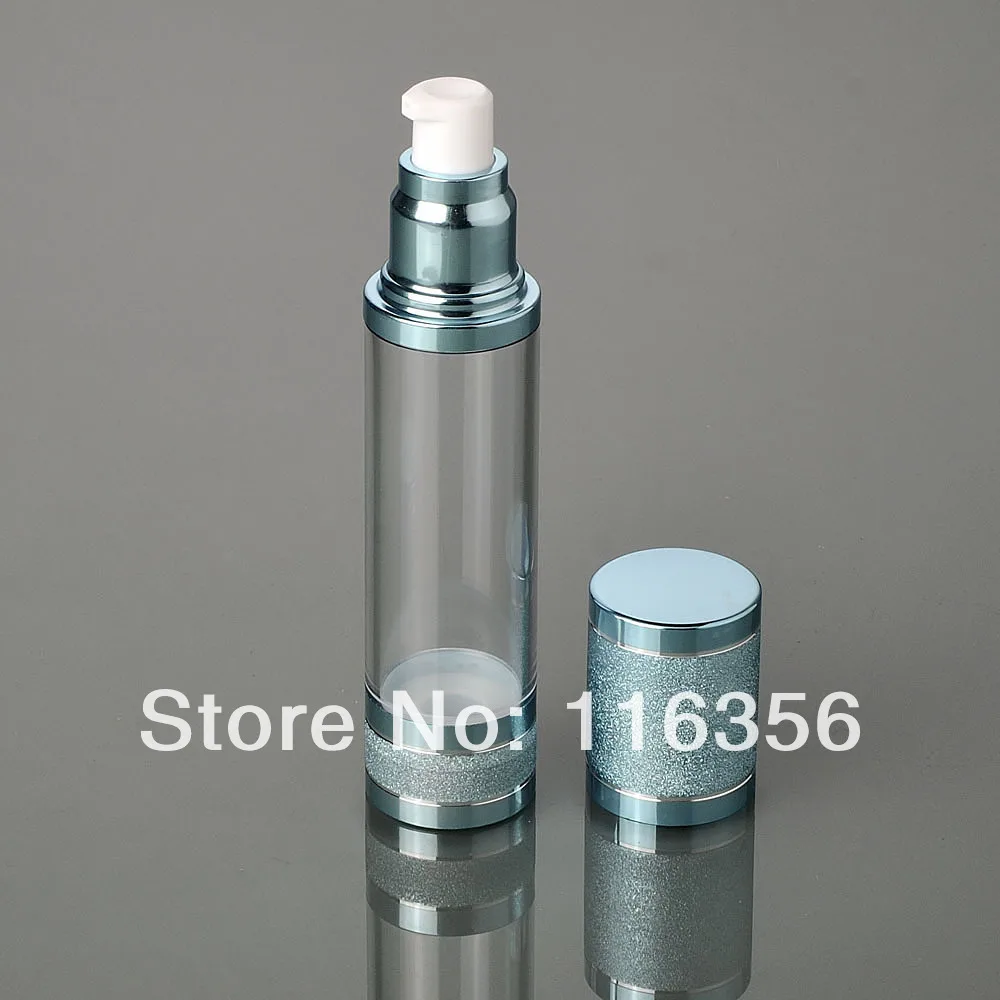 50 мл синяя безвоздушная бутылка белый/прозрачный насос крышка|airless bottle|airless bottle