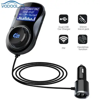 

1.4in Bluetooth V4.1 EDR Hands-free Car Kit Dual USB Auto Charger LCD Display Automobile FM Transmitter MP3 WMA Music Player