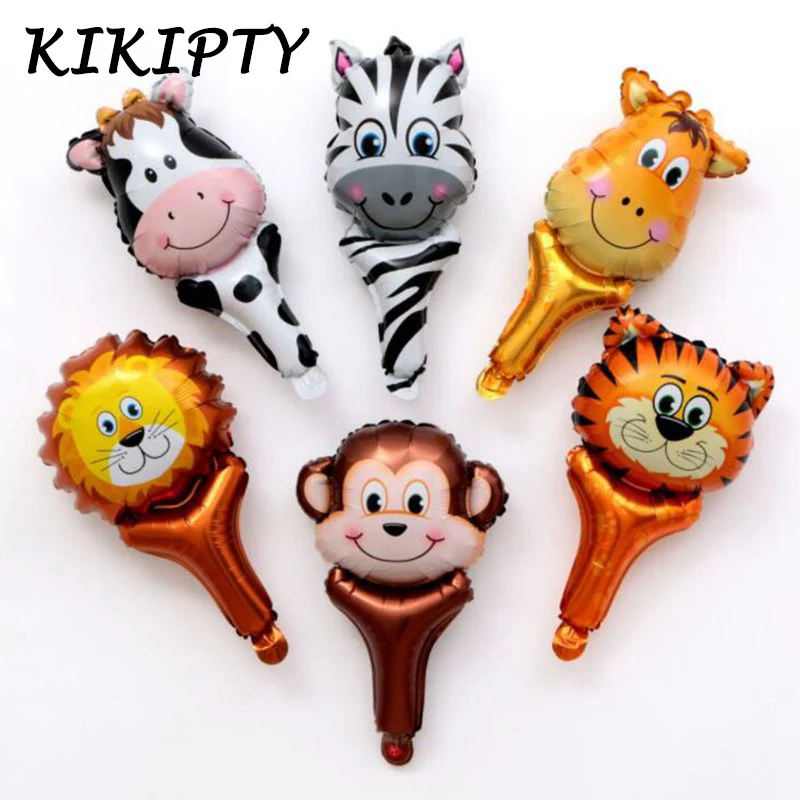 

Mini Animal Hand stick balloon Aluminum foil Balloon kids Birthday Party Decoration balloon baby shower party toy supplies