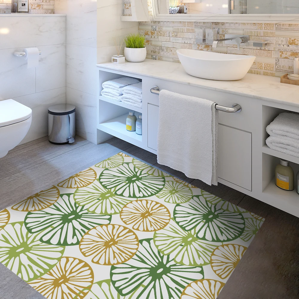 Funlife Anti Slip Floor Stickers Lemon Pattern Waterproof Wall Sticker