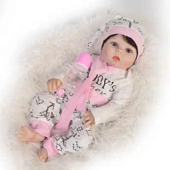 

55cm 23inch Boneca Reborn full Silicone baby Dolls Reborn Bebe Realista Fashion Doll vivid Newborn Lifelike Bebe Kids Toy doll