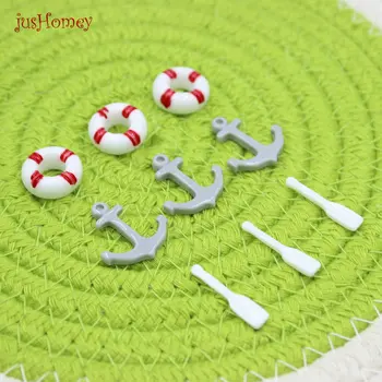 

100PCS Resin Anchor Life Buoy Paddle Miniature Resin Artificial Flatback Cabochons for Mobile Phone Case, DIY Craft Supplies