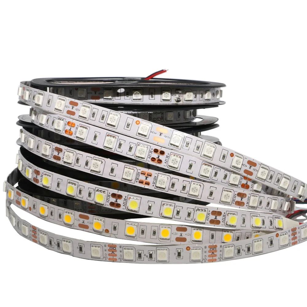 Светодиодная лента RGB SMD 5050 60 светодиодов/м 12 в пост. Тока гибкий светильник 1/2/3/4/5 м