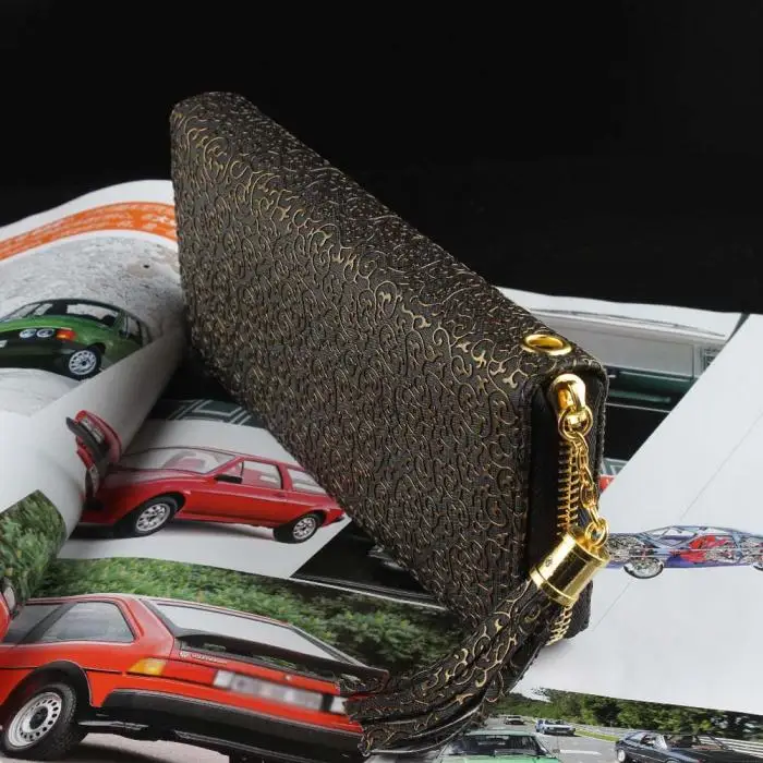 Новинка года модные женские туфли Европа Стиль высокое качество золоченым узором молния кошелек сумочка Лидер продаж Carteira Masculina