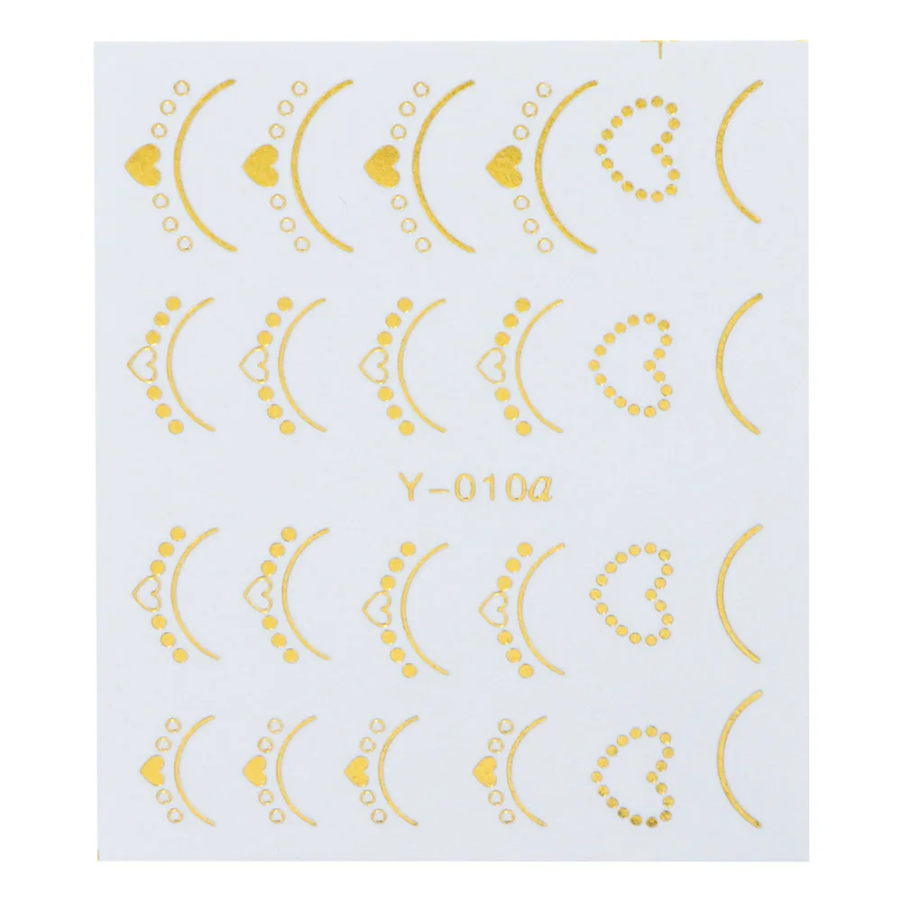 Y010a gold 1 шт золотые цветы кошка Переводные Водные Наклейки для ногтей наклейки водяной знак Ретро бронзирующий дизайн ногтей советы красота слайдер - Цвет: Y010a gold