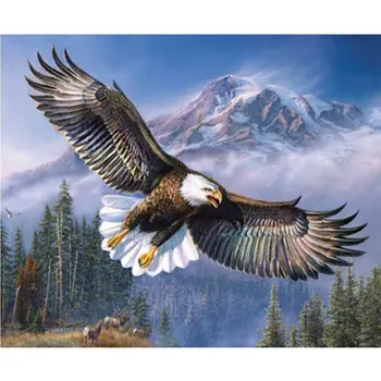 

Diy 5D Diamon Painting Flying Eagle Blue Sky Snow Mountain Paintings Full Round Drill Animal Diamond Cross Stitch Art Unframed
