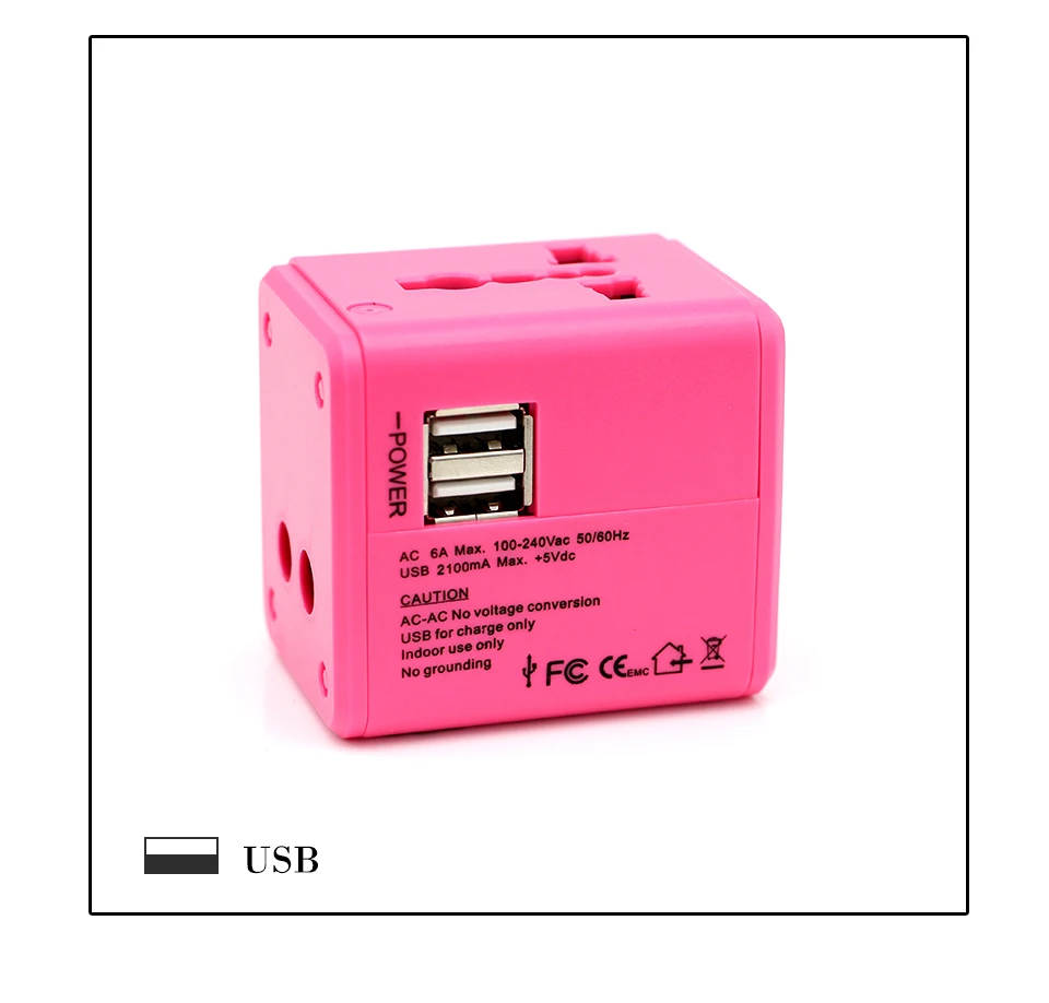 Pretty Electronic Universal Travel Adapter  Electric Plugs Sockets Converter USAUUKEUCN Dual USB Charging Electrical Power  (7)