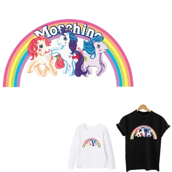 

Applications patches on clothes iron on transfer Rainbow Pony patch application of one another stripes for clothing applique
