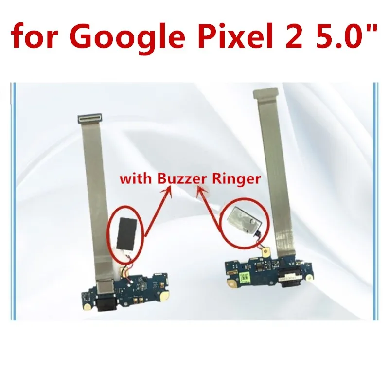 

USB Charging Port Charger Flex Cable for Google Pixel 2 USB Charging Dock Connector Board Flex + Mic Loudspeaker Buzzer Ringer