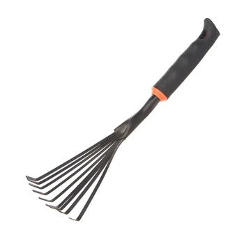 

1Pc Portable Mini 9 teeth Steel Rake For Home Garden Transplanting Tool