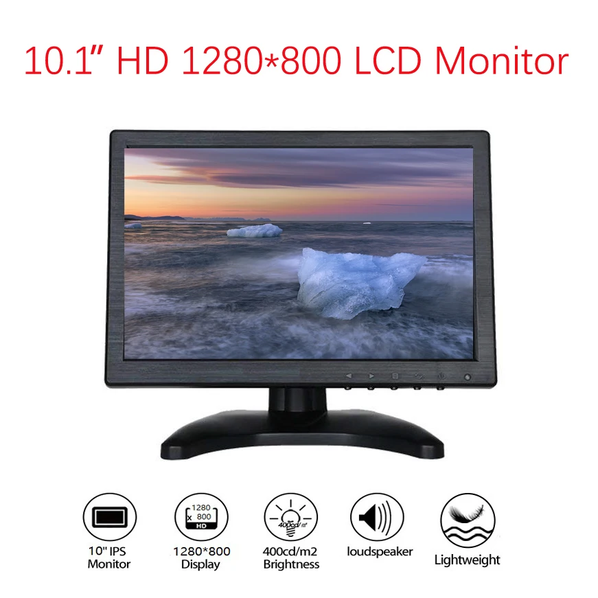  Nexan 10.1 inch Monitor HD 1280x800 FHD 1920x1080 with AV VGA USB BNC HDMI 10 inch Display for CCTV