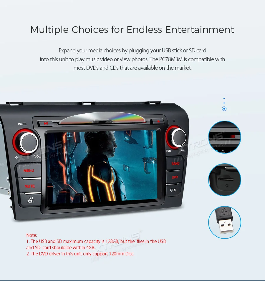 Perfect 7" Android 8.1 Oreo OS Car DVD Multimedia Navigation GPS Radio for Mazda 3 2004-2009 with Split Screen Function Support 12