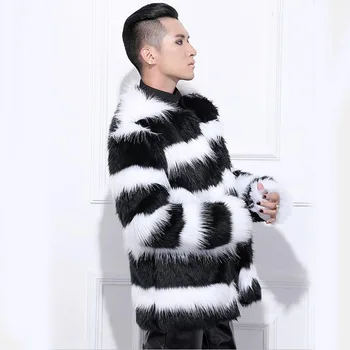 

2019 New Mens Fluffy Jackets 2019 Autumn Winter Warm Fleece Male Fur S-4XL
