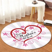 Пол ковры сердце Счастливый День матери Микки Cozinha узор Круглый области коврик для гостиной коралловый флис 60 см Tapis Enfant Chambre