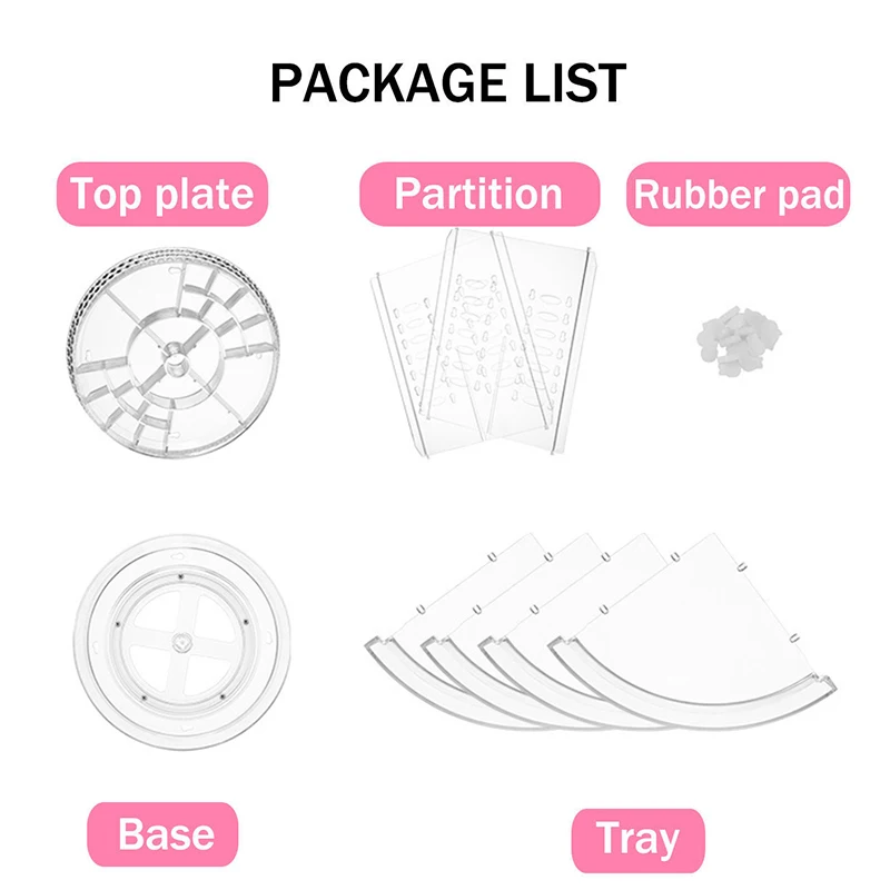 4 Layer 360° Rotating Holder Large Cosmetic Storage Makeup Organizer Drawer Box