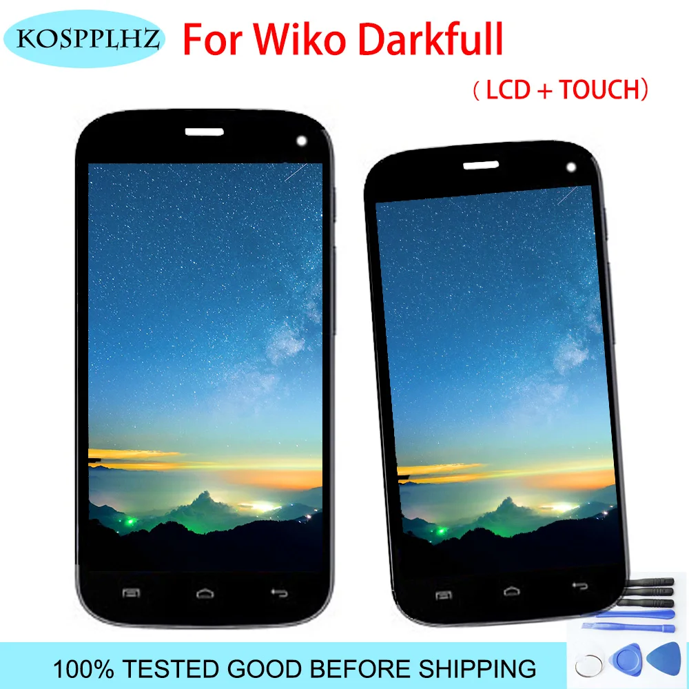

black 1280*720 High Quality 5.0" For WIKO darkfull LCD Display Screen With Touch Screen Digitizer Assembly with tools