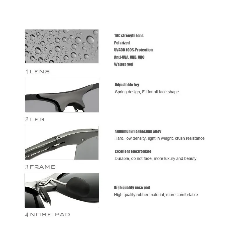 Бренд VEITHDIA, алюминиевые поляризованные солнцезащитные очки, мужские спортивные солнцезащитные очки, очки для вождения, зеркальные очки, мужские аксессуары 6529