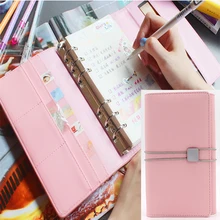 Корейский офисный персональный органайзер Kawaii, блокнот, милый спиральный планировщик, блокнот, кожаный складной блокнот, журнал для путешествий A6
