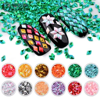 

MANZILIN 12Pcs Mermaid Unicorn Diamond Nail Glitter Flakes Holo Paillette Sequins Manicure Accessories Nail Art Decoration Set