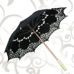 

[ Fly Eagle ]BLACK LACE HANDMADE UMBRELLA BATTEN PARASOL 4 WEDDING