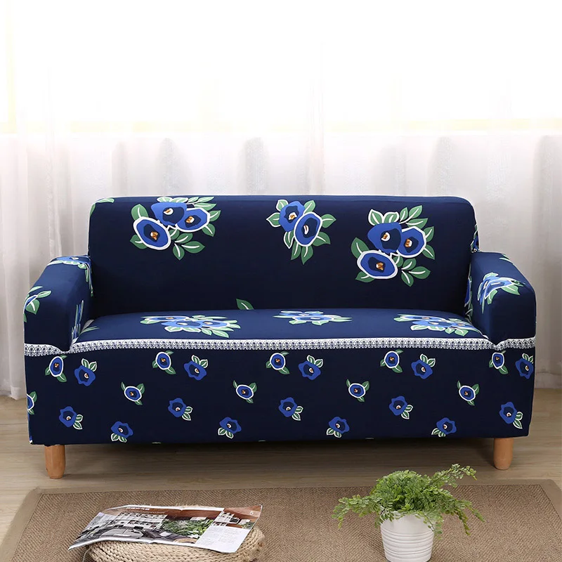 Comwarm геометрический цветочный лист печати спандекс эластичный диван Чехлы для гостиной стрейч диване Чехол протектор Прочный чехол - Color: 7