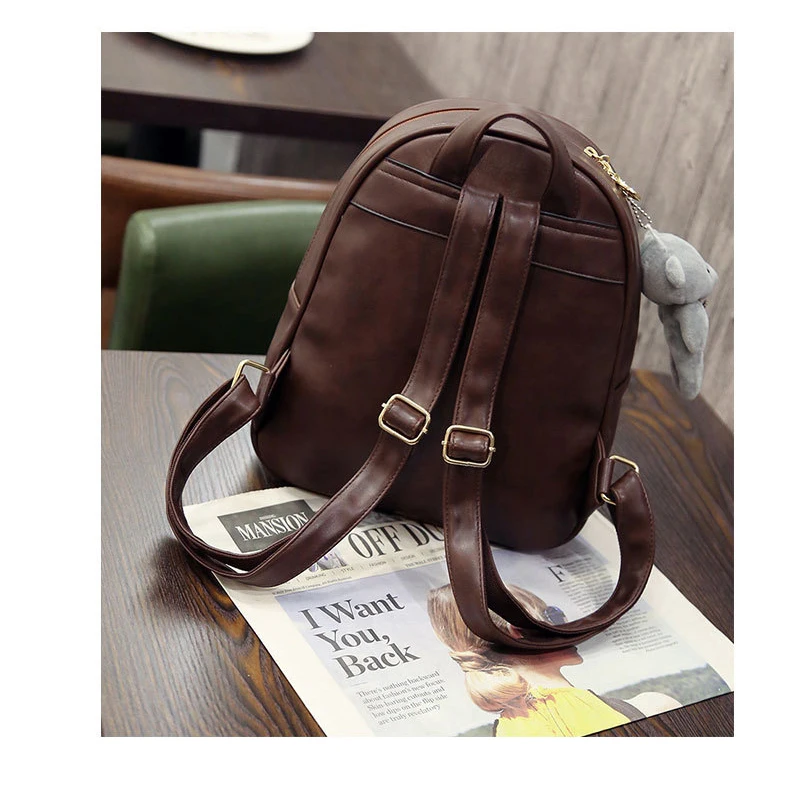  Rusoonnic Women Composite Bag High Quality Pu Leather Backpack School Bags Mochila Feminina Rucksac - 32841568202