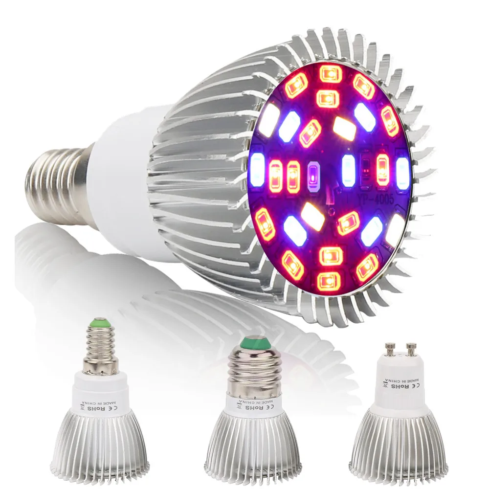  E27 E14 GU10 Full Spectrum 28W LED Grow Light AC85-265V Hydroponics Plants Lamp Greenhouse Vegetabl - 32798806742