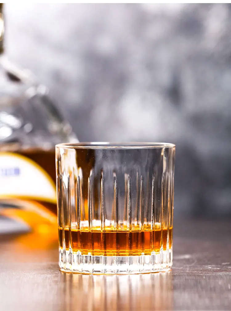 Japanese striped whiskey glass Bar special classical cocktail glass Vintage spirit wine Cups 360ml